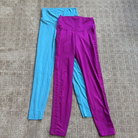 Nike Dri-Fit Legging 2pc Bundle Women's S Blue Purple Ankle Length Run Workout - Picture 1 of 12